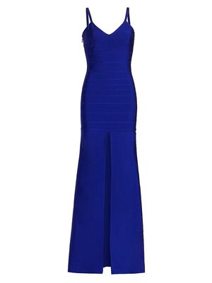 Women's Simone Sleeveless Front Slit Gown - Royal Blue - Size XL