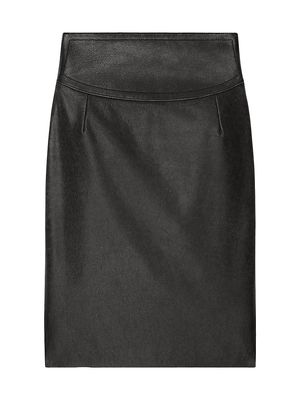 Women's Skirt In Leather - Faded Black - Size 4