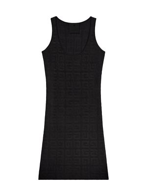 Women's Sleeveless Monogrammed Knit Minidress - Black - Size Large