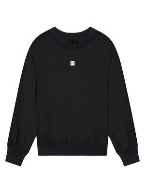 Women's Slim Fit Sweatshirt In Fleece - Black - Size Medium