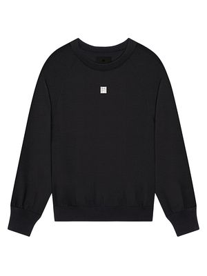 Women's Slim Fit Sweatshirt In Fleece - Black - Size XL