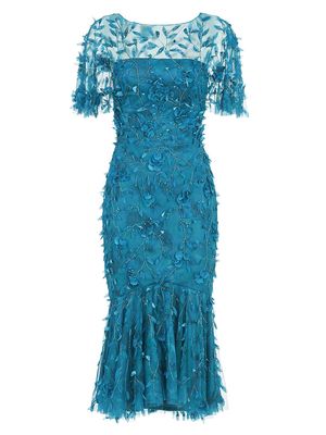 Women's Sloane Petal Tulle Cocktail Dress - Deep Sea - Size 14