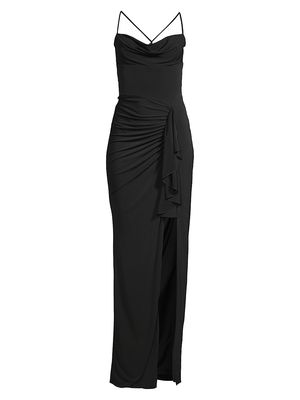 Women's So Juicy Cowlneck Gown - Black - Size Small