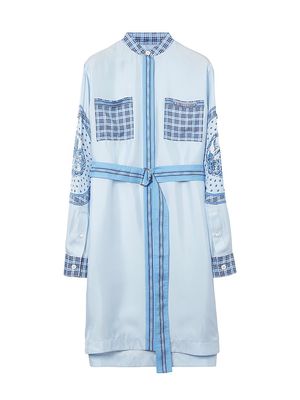 Women's Sofia Belted Silk Shirtdress - Foxglove Blue - Size 2