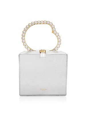 Women's Sofia Lux Laminato Leather Box Top Handle Bag - Argento - Argento