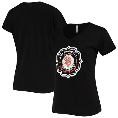 Women's Soft as a Grape Black San Francisco Giants Spring Training Local Seal T-Shirt