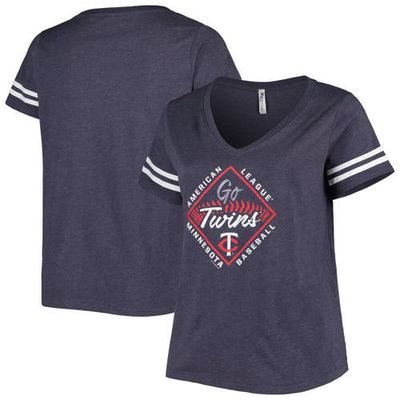 Women's Soft as a Grape Navy Minnesota Twins Plus Size V-Neck Jersey T-Shirt