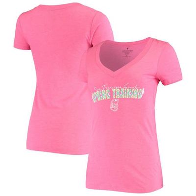 Women's Soft as a Grape Pink San Francisco Giants Spring Training Circle Ribbon V-Neck Tri-Blend T-Shirt