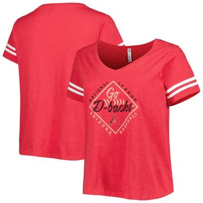 Women's Soft as a Grape Red Arizona Diamondbacks Plus Size V-Neck Jersey T-Shirt