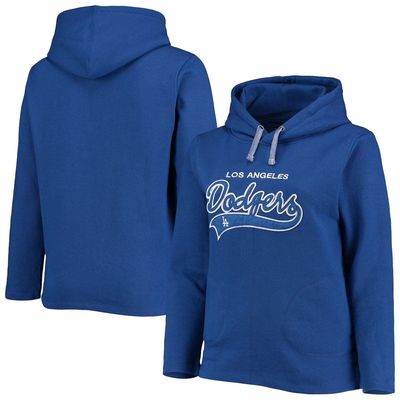 Women's Soft as a Grape Royal Los Angeles Dodgers Plus Size Side Split Pullover Hoodie