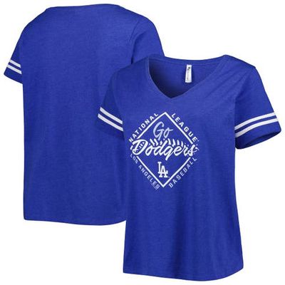 Women's Soft as a Grape Royal Los Angeles Dodgers Plus Size V-Neck Jersey T-Shirt