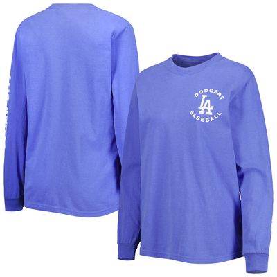 Women's Soft as a Grape Royal Los Angeles Dodgers Team Pigment Dye Long Sleeve T-Shirt