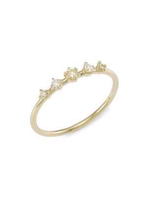 Women's Solar 14K Yellow Gold & Diamond Ring - Gold - Size 5 - Gold - Size 5