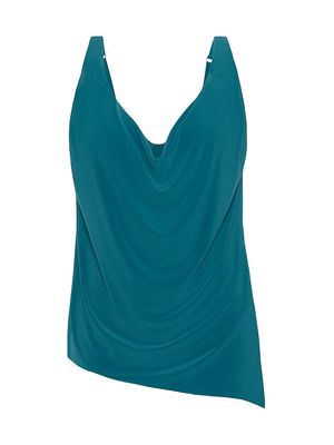 Women's Solids Tankini Top - Peacock Blue - Size 8 - Peacock Blue - Size 8