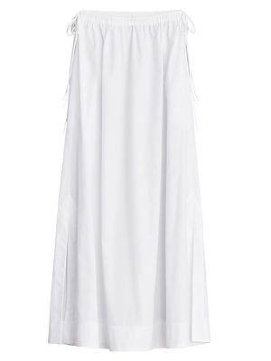 Women's Soraya Drawstring Cotton Maxi Skirt - White - Size XL