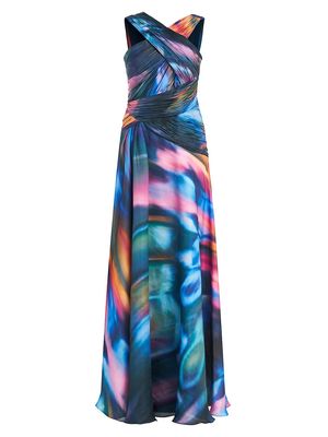 Women's Stacy Printed Halterneck Gown - Luminous Wings - Size 10