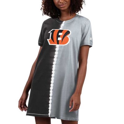 Women's Starter Black Cincinnati Bengals Ace Tie-Dye T-Shirt Dress