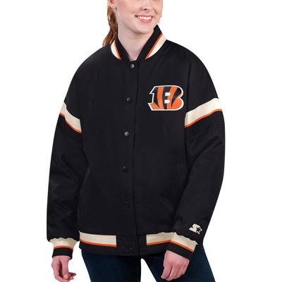 Women's Starter Black Cincinnati Bengals Tournament Full-Snap Varsity Jacket