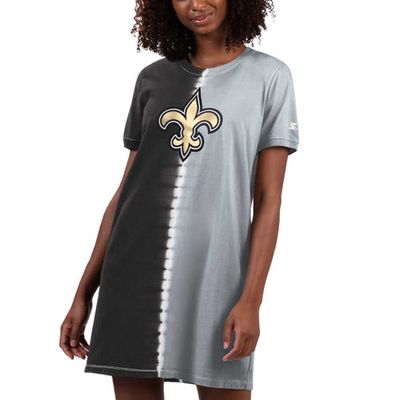 Women's Starter Black New Orleans Saints Ace Tie-Dye T-Shirt Dress