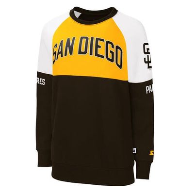 Women's Starter Brown/Gold San Diego Padres Baseline Raglan Pullover Sweatshirt