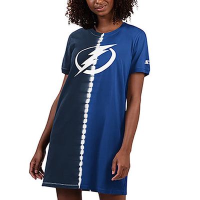 Women's Starter Navy Tampa Bay Lightning Ace Tie-Dye Sneaker Dress