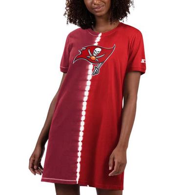 Women's Starter Red Tampa Bay Buccaneers Ace Tie-Dye T-Shirt Dress