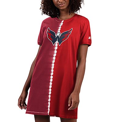 Women's Starter Red Washington Capitals Ace Tie-Dye Sneaker Dress