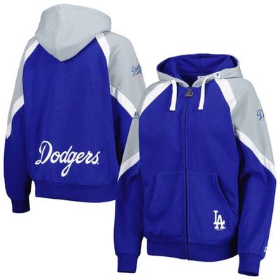 Women's Starter Royal/Gray Los Angeles Dodgers Hail Mary Full-Zip Hoodie