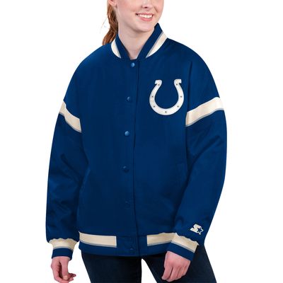 Women's Starter Royal Indianapolis Colts Tournament Full-Snap Varsity Jacket