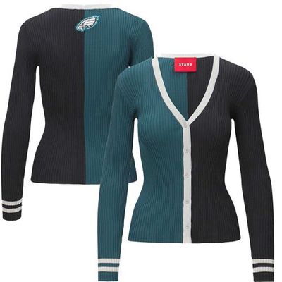 Women's STAUD Green/Black Philadelphia Eagles Cargo Sweater