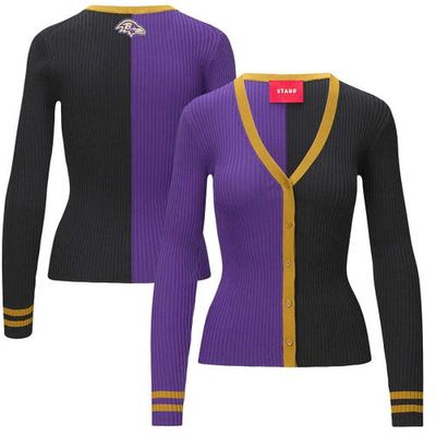 Women's STAUD Purple/Black Baltimore Ravens Cargo Sweater