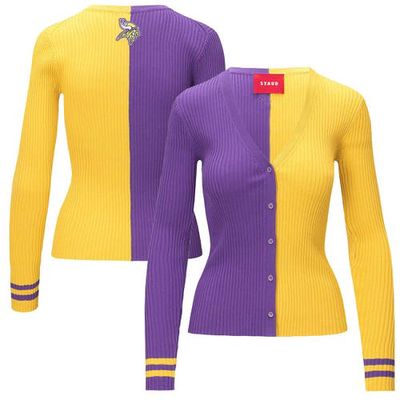 Women's STAUD Purple/Gold Minnesota Vikings Cargo Sweater