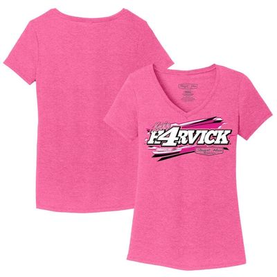 Women's Stewart-Haas Racing Team Collection Pink Kevin Harvick V-Neck T-Shirt
