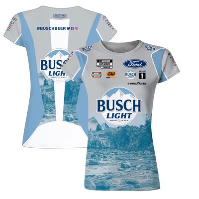Women's Stewart-Haas Racing Team Collection White Kevin Harvick Busch Light Sublimated Uniform T-Shirt