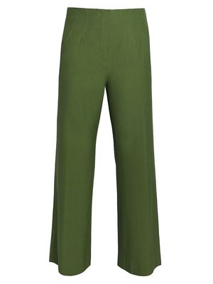 Women's Straight-Leg Pants - Moss - Size 4