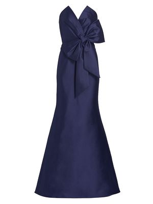 Women's Strapless Bow Gown - Navy - Size 0