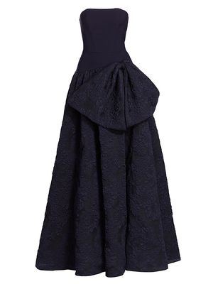 Women's Strapless Stretch Crepe Gown - Navy - Size 6