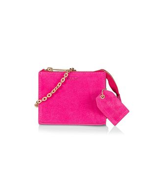 Women's Suede Crossbody Lip Gloss Bag - Pink Suede