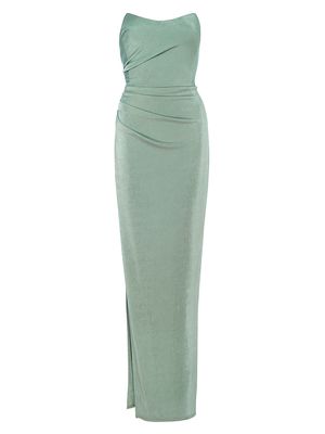 Women's Sway Strapless Knit Gown - Sea Moss - Size Large