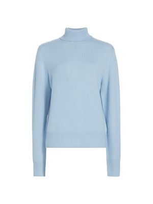 Women's Talan Cashmere Turtleneck Sweater - Light Blue - Size Medium