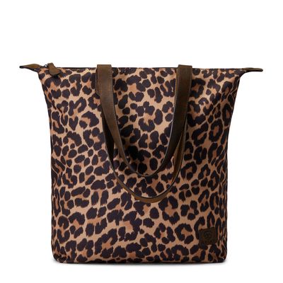 Women's Tall Tote Cheetah in Brown Cotton