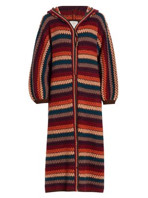 Women's Tamar Multicolored Longline Cardigan - Stripe Cardi - Size XS - Stripe Cardi - Size XS