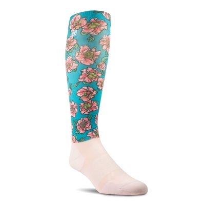 Women's TEK Slim Printed Socks in Floral Ceramic