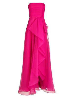 Women's Teresa Draped Tulle Gown - Zinnia - Size 14