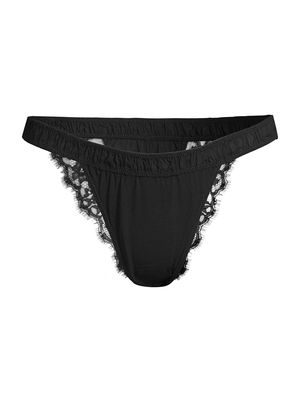 Women's Tetine Silk & Lace Panty - Black - Size XS