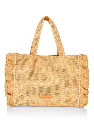 Women's The Large Sogno Pearl Raffia Tote - Natural - Natural - Size Large
