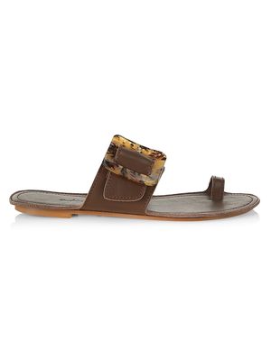 Women's The Loop Ring Leather Sandals - Brown - Size 6 - Brown - Size 6
