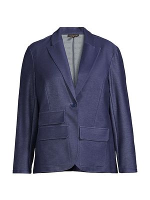Women's The Vesta Tailored Jacket - Medium Blue Wash - Size 22 - Medium Blue Wash - Size 22
