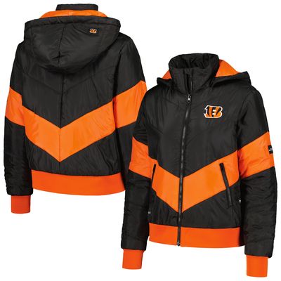 Women's The Wild Collective Black Cincinnati Bengals Puffer Full-Zip Hoodie