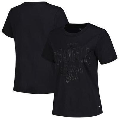 Women's The Wild Collective Black LAFC Satin Applique T-Shirt